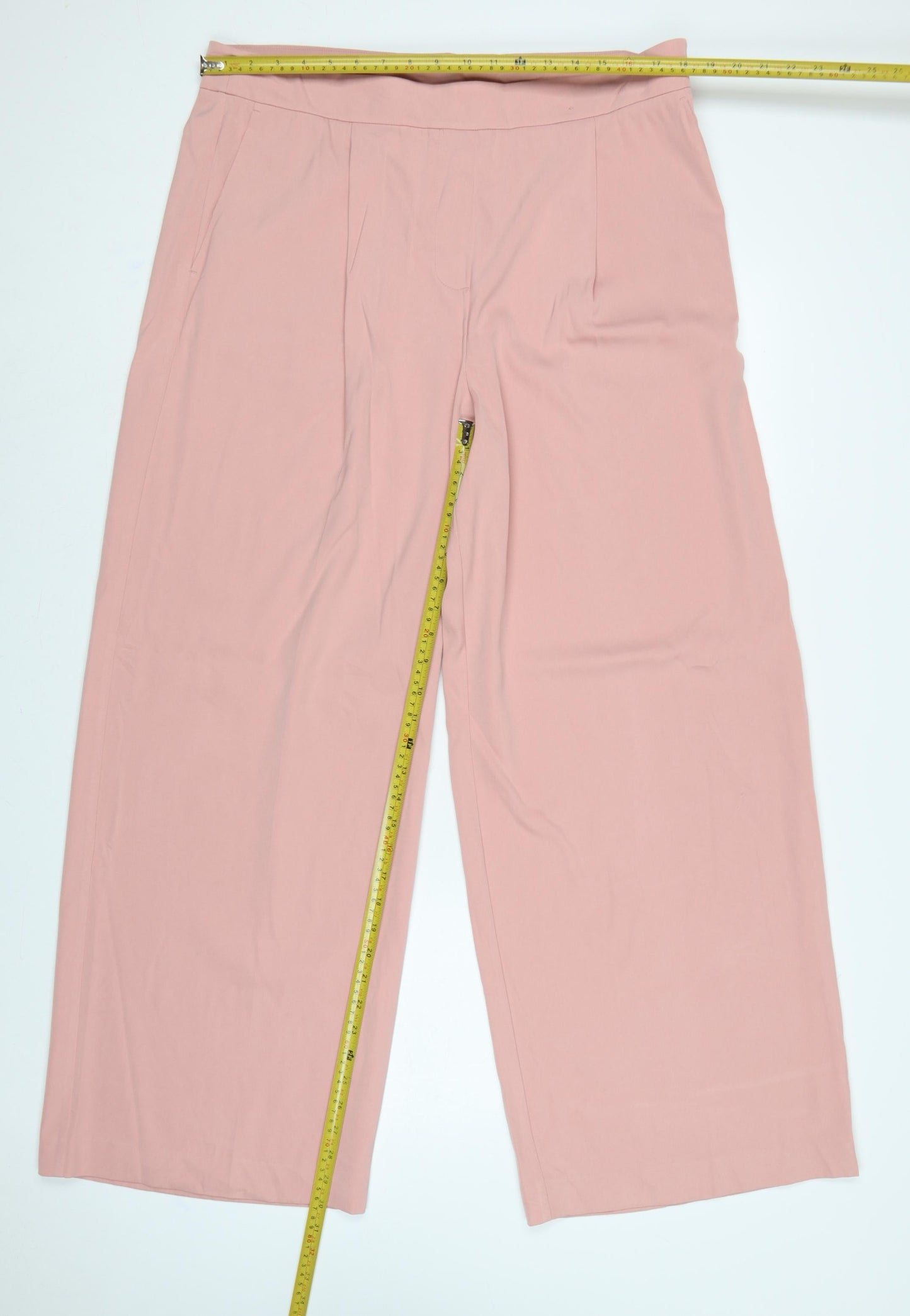 Marks and Spencer Women Pink UK 18 Wide-Leg Trousers Regular
