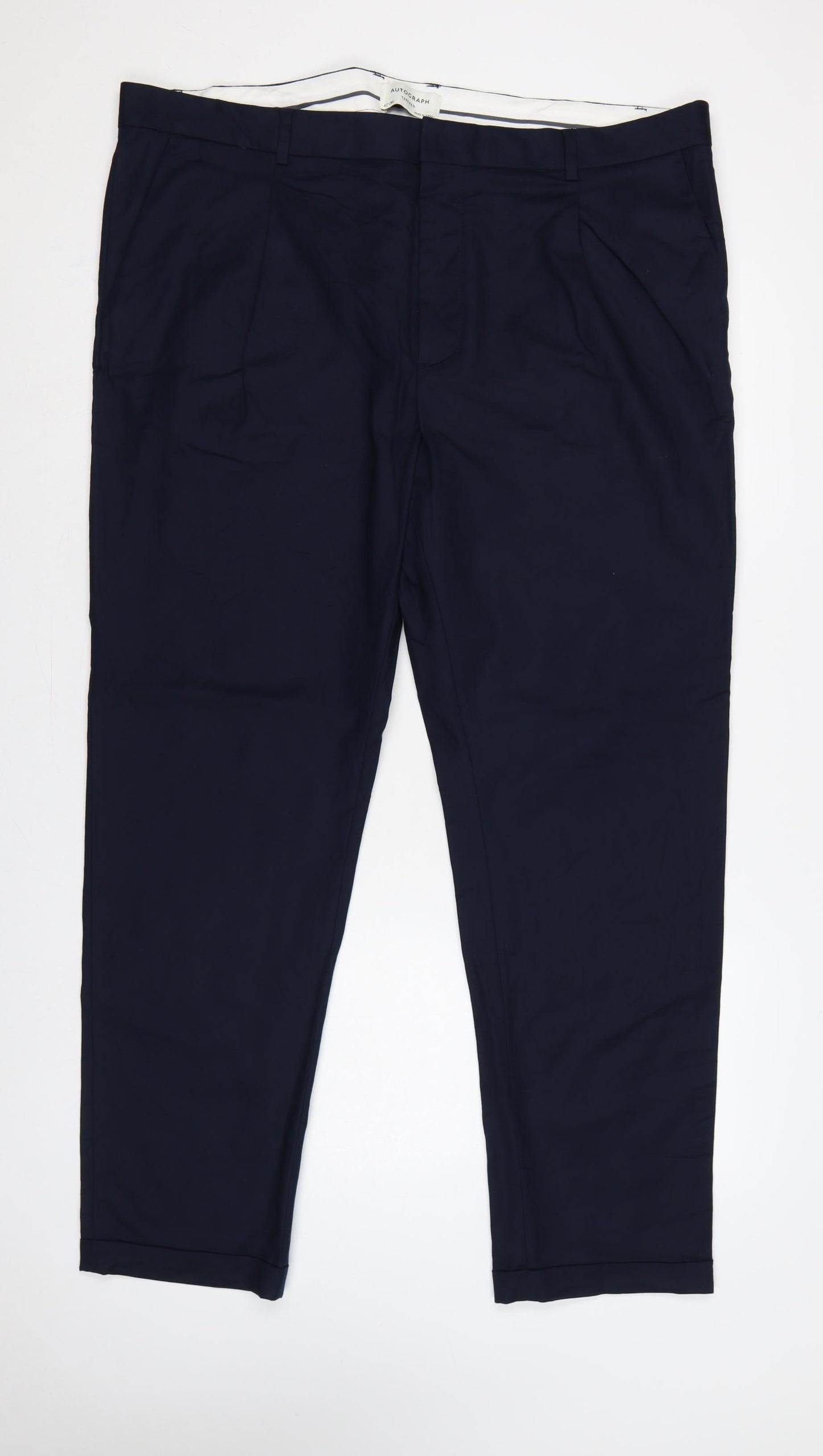 Marks & Spencer Autograph Men’s Navy 42L Tapered Smart Trousers