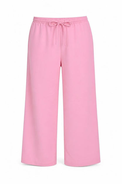 Marks and Spencer Women's Pink UK 12 Wide-Leg Drawstring Trousers