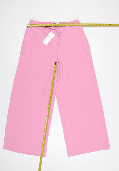 Marks and Spencer Women's Pink UK 12 Wide-Leg Drawstring Trousers