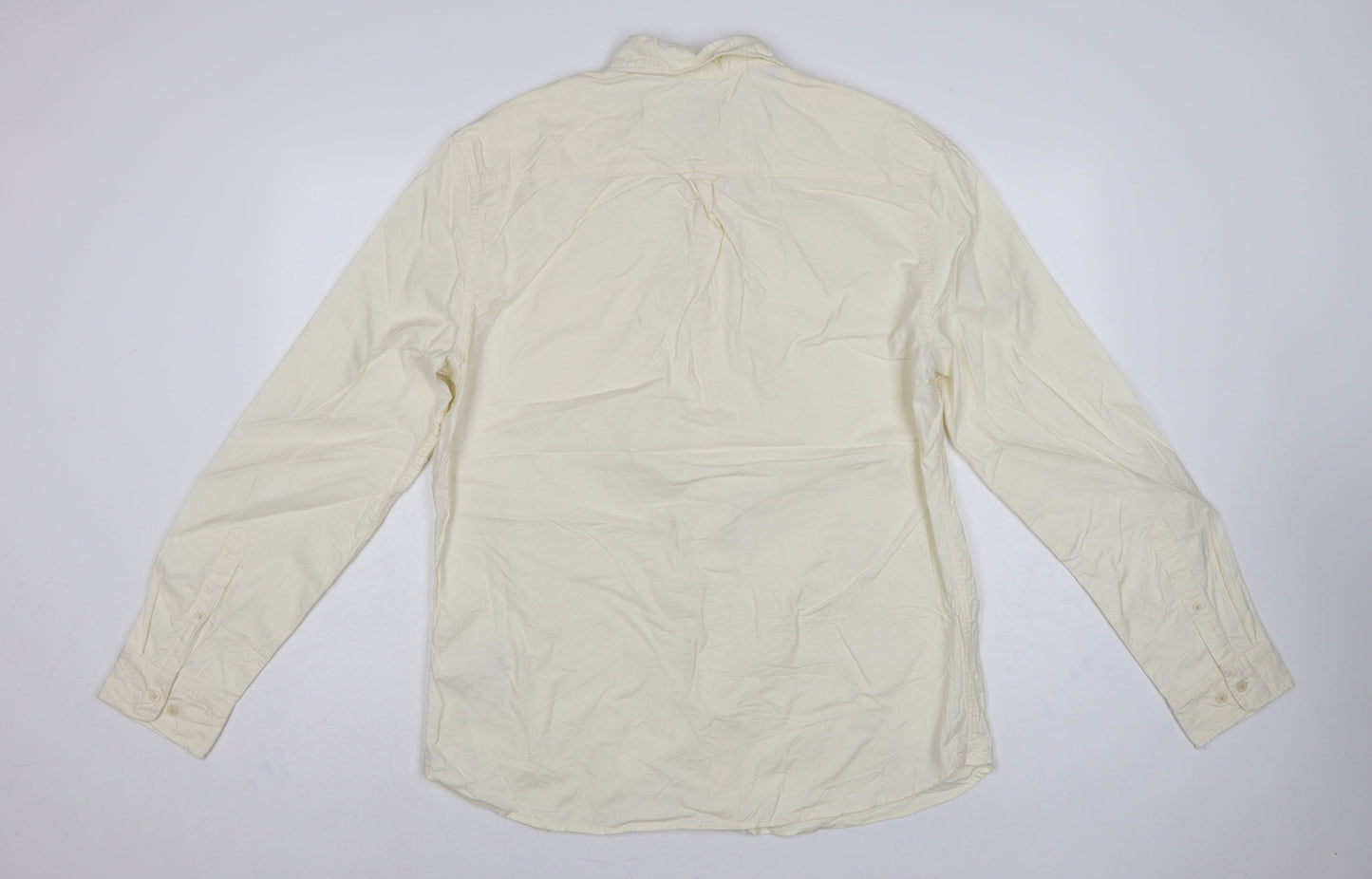 Marks and Spencer Men’s Ivory L Regular Cotton Button-Down Shirt