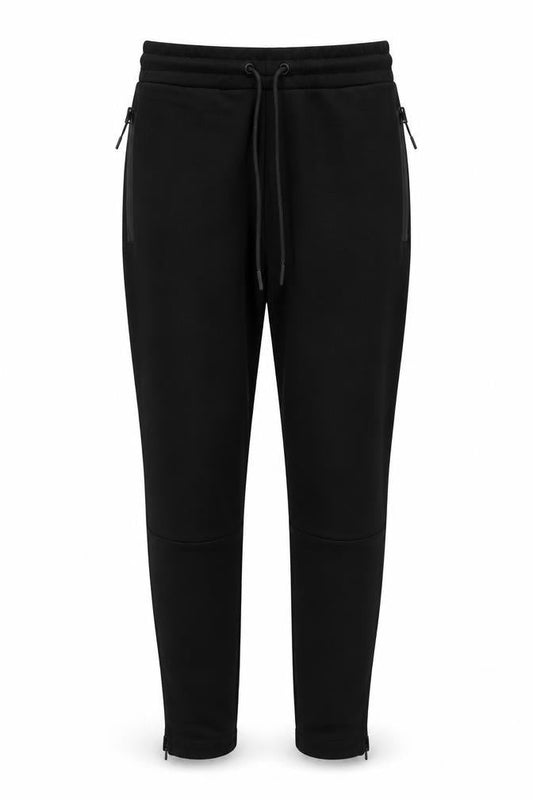 Zara Women Black Size S Tapered Jogger Trousers Zip Pockets