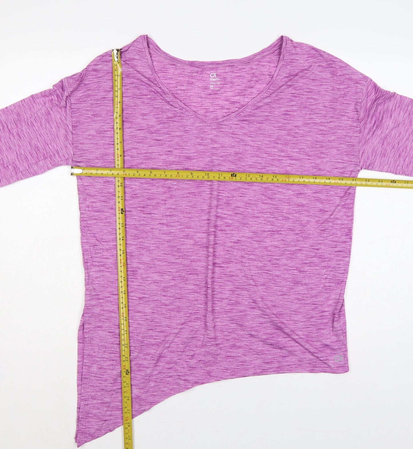 GapFit Women Purple M Breathe V-Neck Long Sleeve Activewear T-Shirt