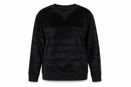 DKNY Women’s Black M Logo Velour Pullover Sweatshirt
