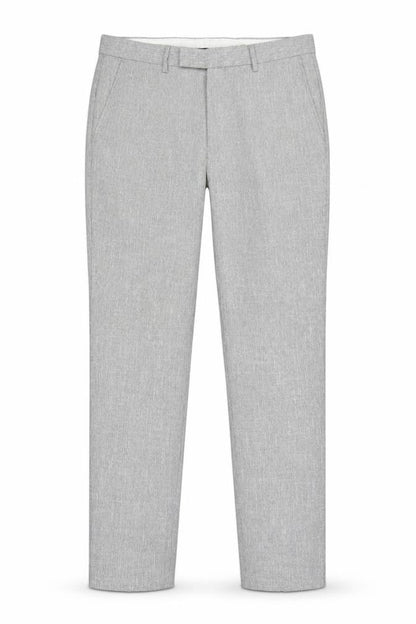 Moss London Men’s Grey 32in Slim Fit Tapered Dress Trousers