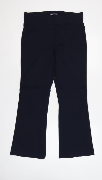 M&S Women’s Blue UK 14 Short High Rise Stretch Flared Leggings