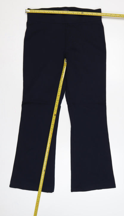 M&S Women’s Blue UK 14 Short High Rise Stretch Flared Leggings