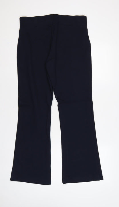 M&S Women’s Blue UK 14 Short High Rise Stretch Flared Leggings