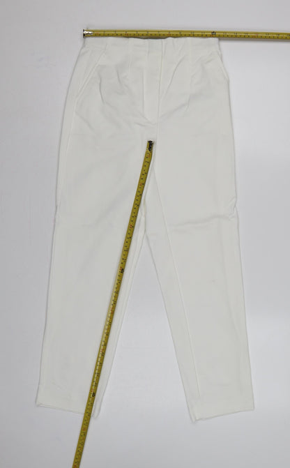 Marks and Spencer Women Ivory UK 6 Short Tapered Trousers