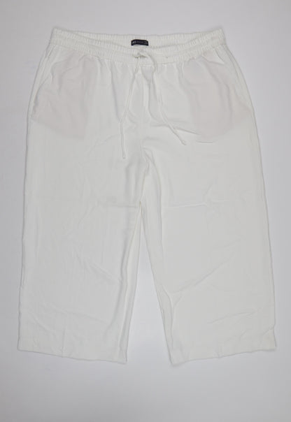 Marks and Spencer Women Ivory UK 22 Cropped Drawstring Trousers