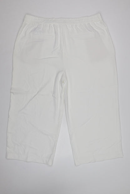 Marks and Spencer Women Ivory UK 22 Cropped Drawstring Trousers