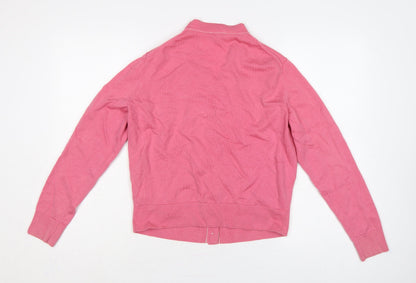 COS Women Pink Wool V-Neck Button Cardigan Size S
