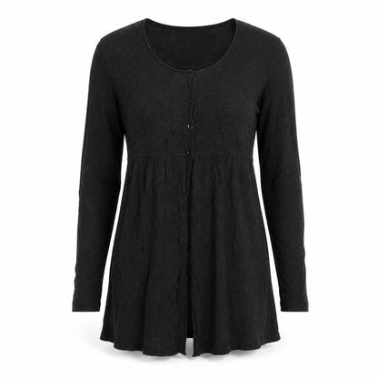 Marks & Spencer Women Black Size 10 V-Neck Longline Button Cardigan