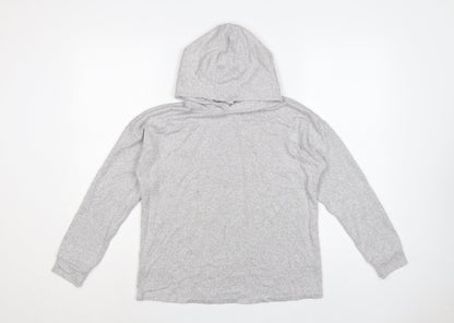 Marks and Spencer Girls Grey 12-13 Years Pullover Hooded Knit Hoodie