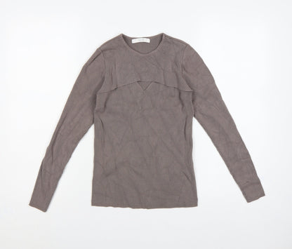 Michelle Keegan Women’s Brown UK 12 Ribbed Cape Layered Jumper