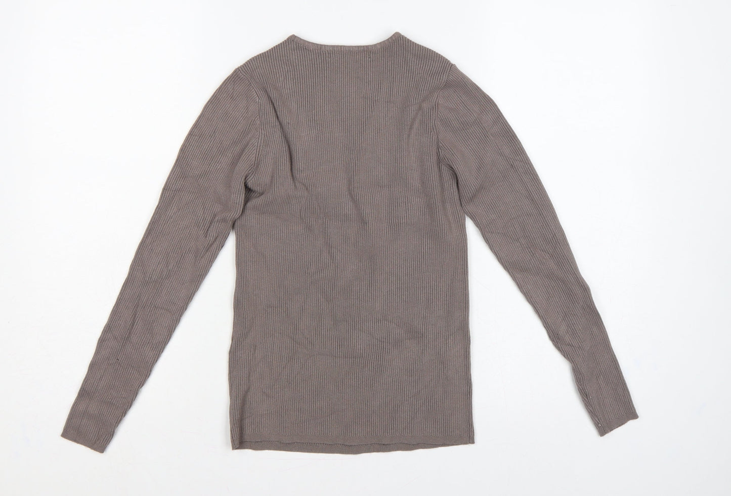 Michelle Keegan Women’s Brown UK 12 Ribbed Cape Layered Jumper