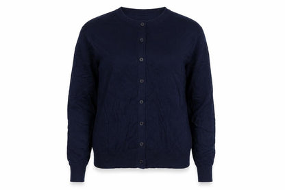 Marks and Spencer Women Blue UK 14 Crew Neck Button Knit Cardigan