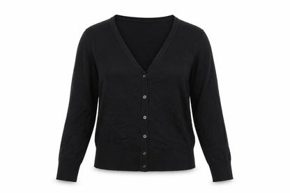 Banana Republic Women Black S V-Neck Button Knit Cardigan