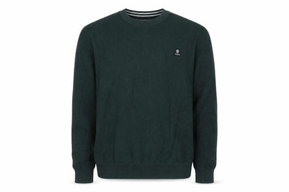 TOG24 Mens Green L Cable Knit Cotton Crew Neck Pullover Jumper