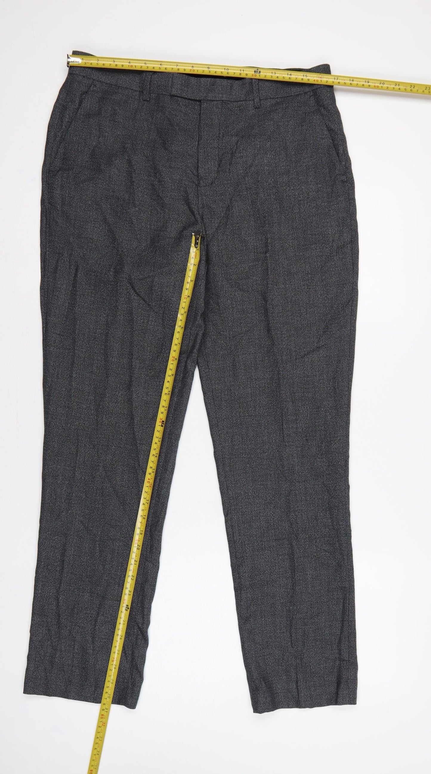 Jacamo Men’s Grey 34R Regular Fit Straight Dress Trousers Formal