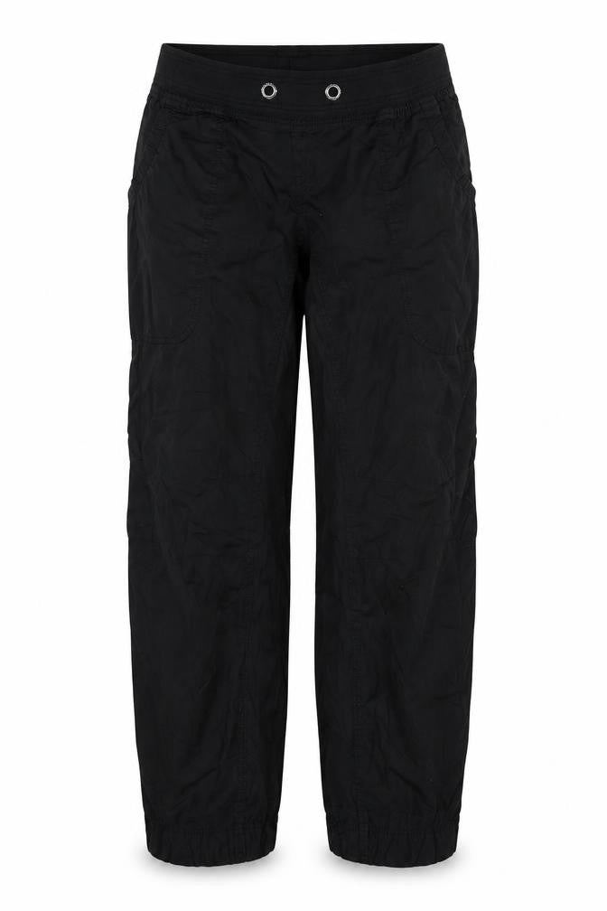 H&M Sport Women’s Black UK 14 Cotton Cargo Trousers Elastic Waist
