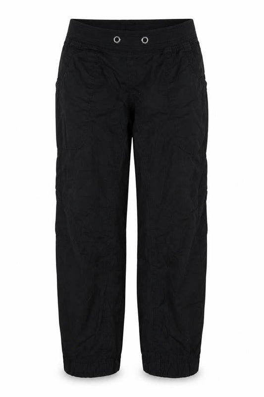 H&M Sport Women’s Black UK 14 Cotton Cargo Trousers Elastic Waist