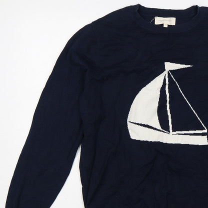 Frederik Andersson Copenhagen Men’s Navy L Sailboat Knit Jumper