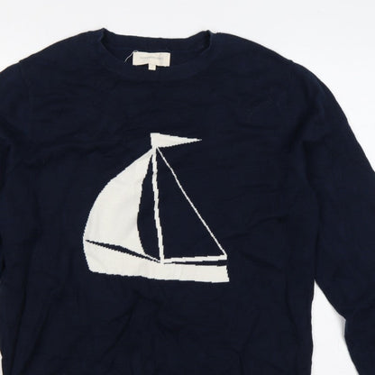 Frederik Andersson Copenhagen Men’s Navy L Sailboat Knit Jumper