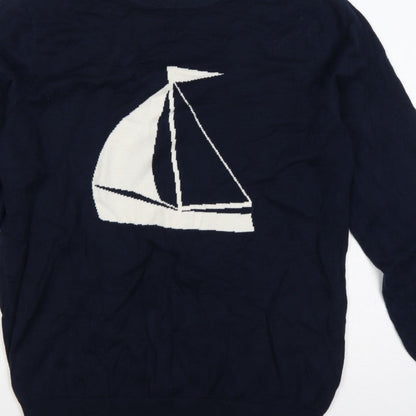 Frederik Andersson Copenhagen Men’s Navy L Sailboat Knit Jumper