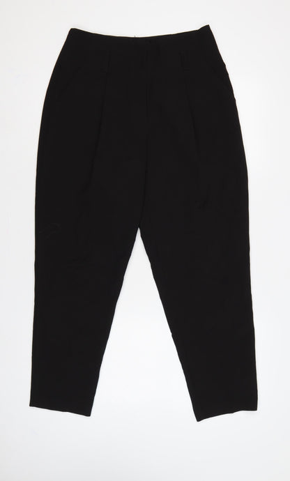New Look Women Black UK 10 High Rise Tapered Tailored Trousers