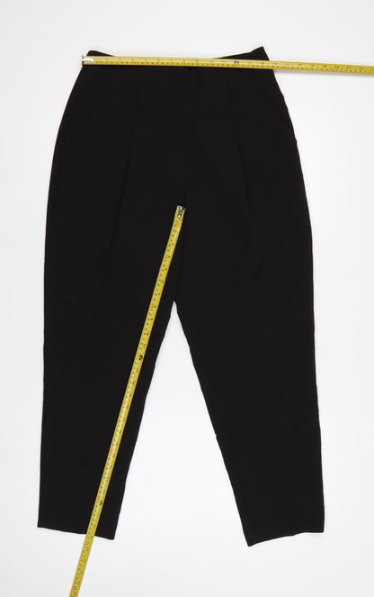 New Look Women Black UK 10 High Rise Tapered Tailored Trousers