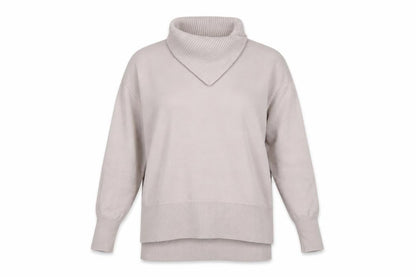 Karen Millen Women's Beige XS Wool Roll Neck Pullover Jumper