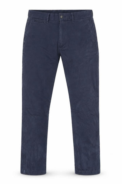 Marks and Spencer Men's Blue 32in Regular Stretch Chino Trousers