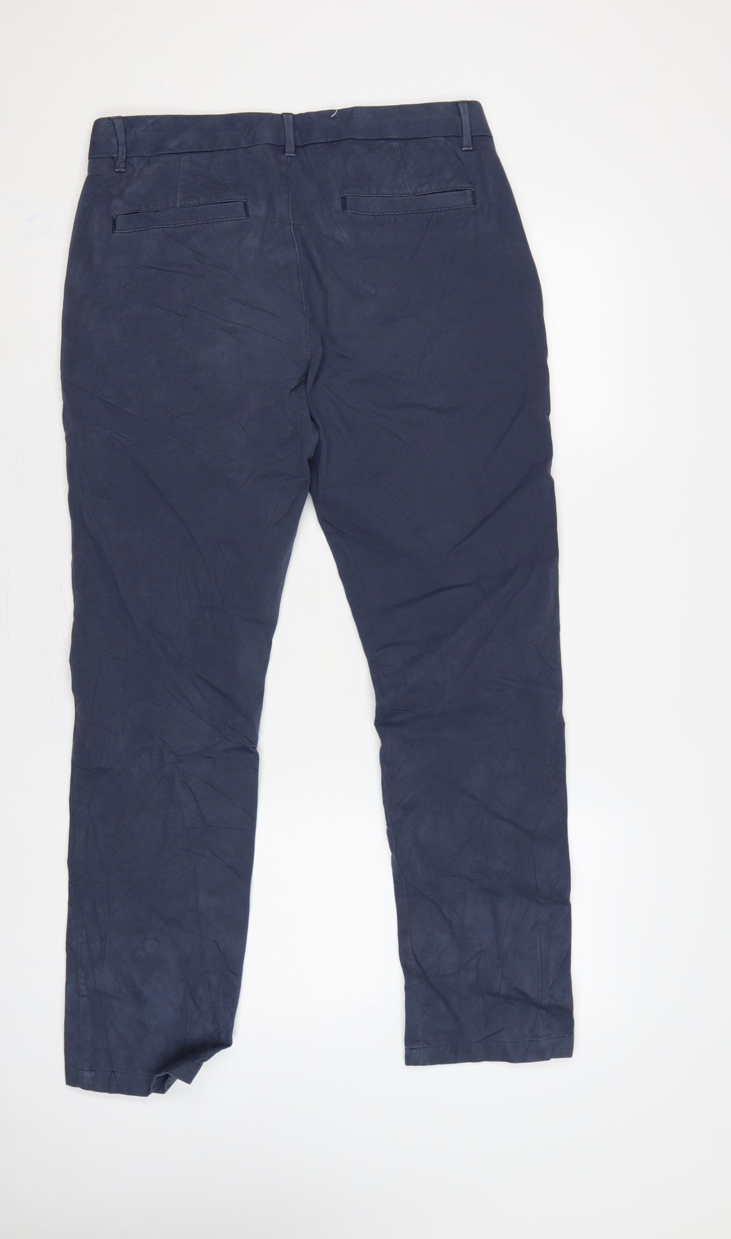Marks and Spencer Men's Blue 32in Regular Stretch Chino Trousers
