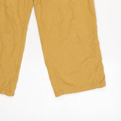 casualclub Women’s Yellow UK 12 Cropped Trousers Pockets