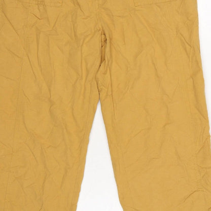 casualclub Women’s Yellow UK 12 Cropped Trousers Pockets
