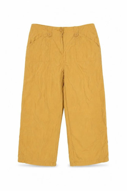 casualclub Women’s Yellow UK 12 Cropped Trousers Pockets