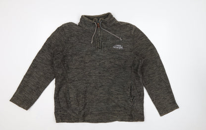 Weird Fish Men’s Grey M 1/4 Zip Fleece Sweatshirt Embroidered Logo