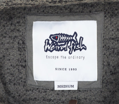 Weird Fish Men’s Grey M 1/4 Zip Fleece Sweatshirt Embroidered Logo