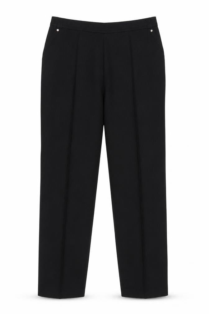 M&S Women’s Black UK 14 Straight Leg Elastic Waist Work Trousers