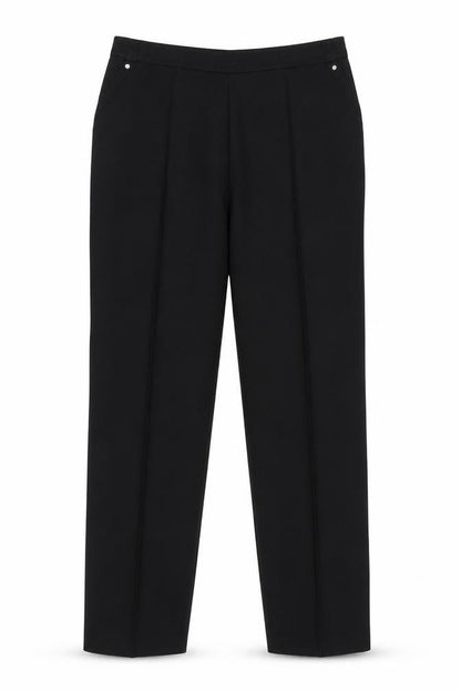 M&S Women’s Black UK 14 Straight Leg Elastic Waist Work Trousers