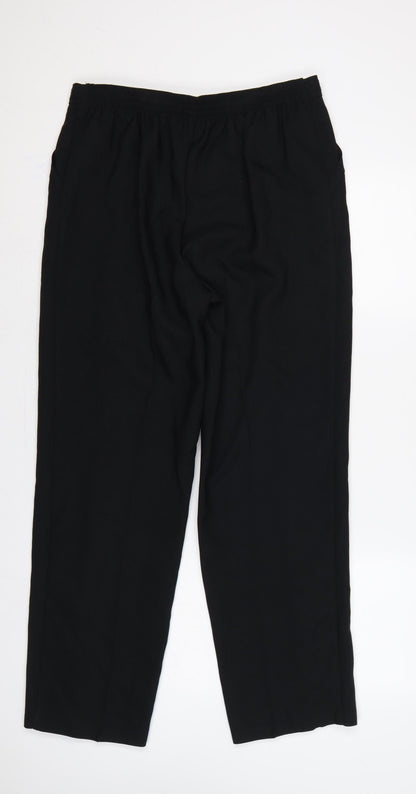 M&S Women’s Black UK 14 Straight Leg Elastic Waist Work Trousers
