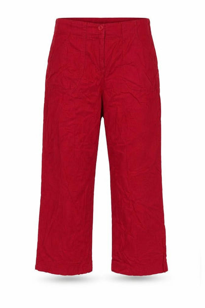 Marks and Spencer Women Red Linen Blend Wide Leg Trousers UK 12