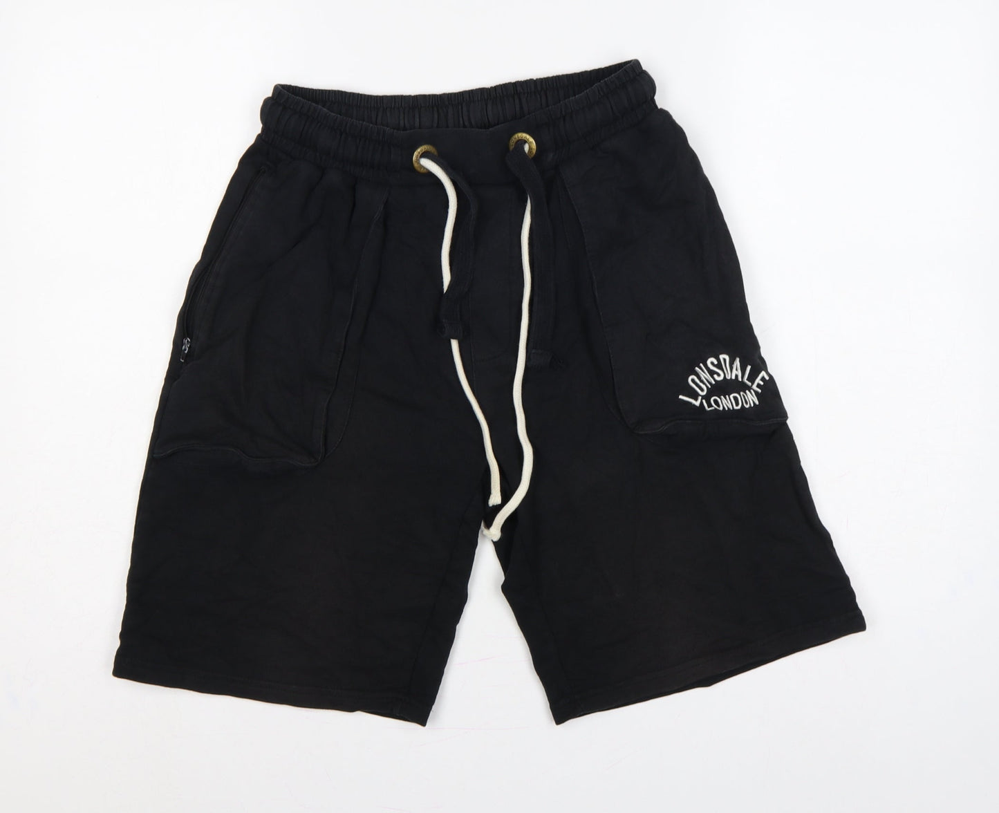 Lonsdale Men's Black M Sweat Shorts Drawstring Logo Pockets