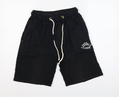 Lonsdale Men's Black M Sweat Shorts Drawstring Logo Pockets