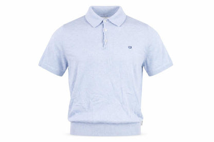 Ben Sherman Men's Blue Cotton Logo Short Sleeve Knit Polo Shirt Size S