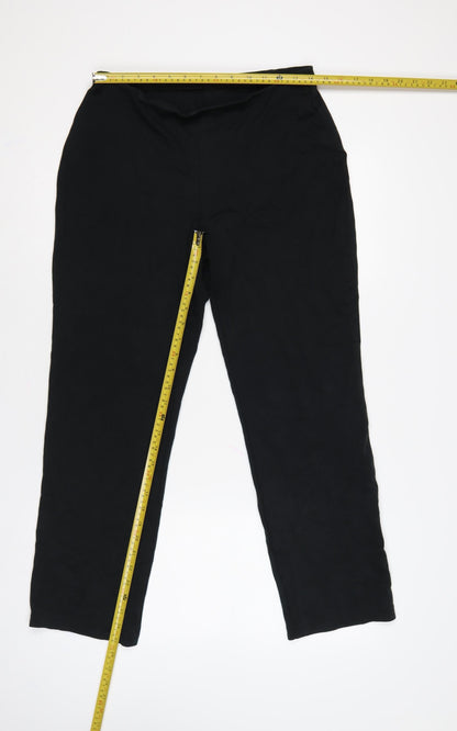 M&S Women’s Black Size 12 Short Straight Leg Stretch Trousers