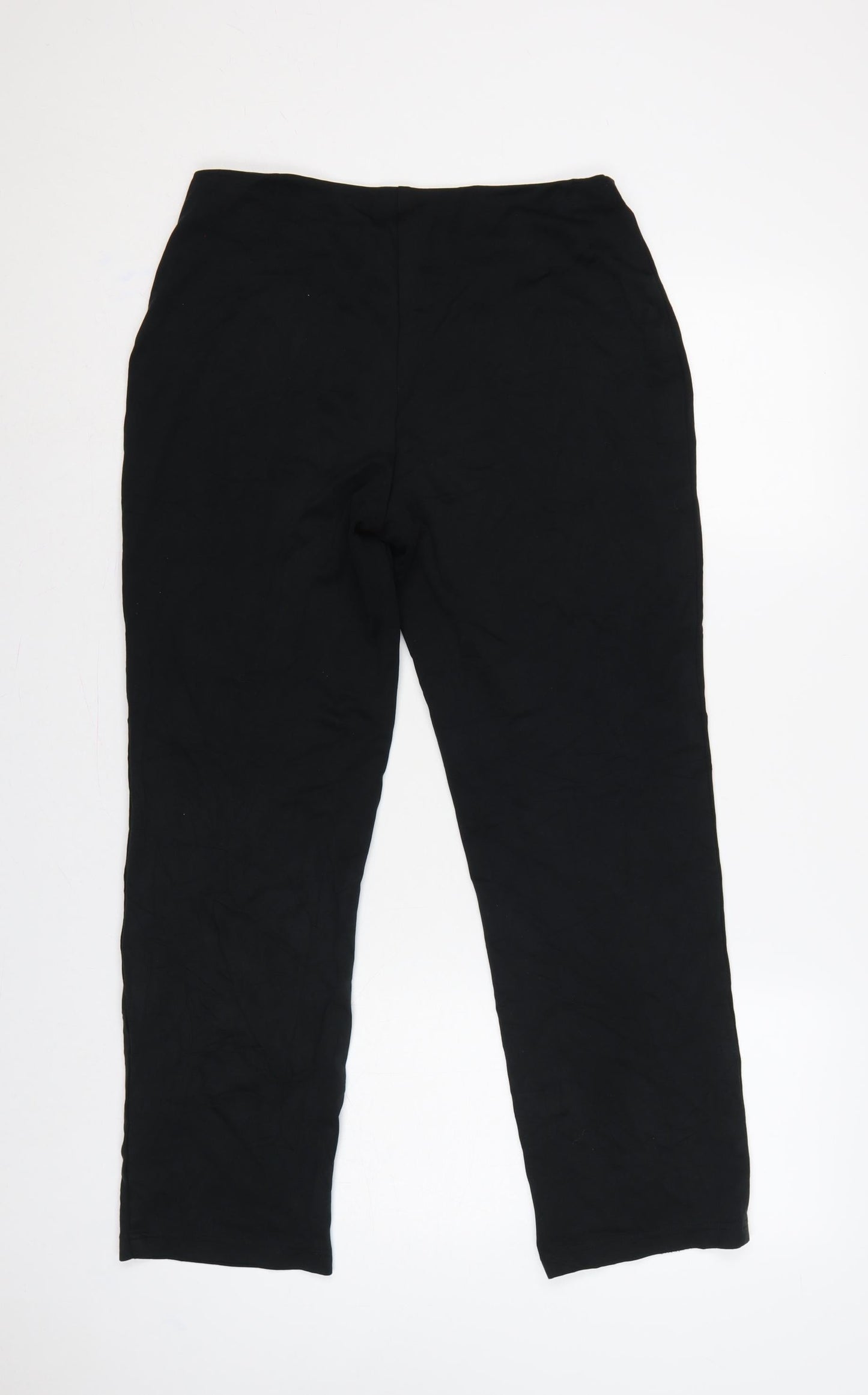 M&S Women’s Black Size 12 Short Straight Leg Stretch Trousers