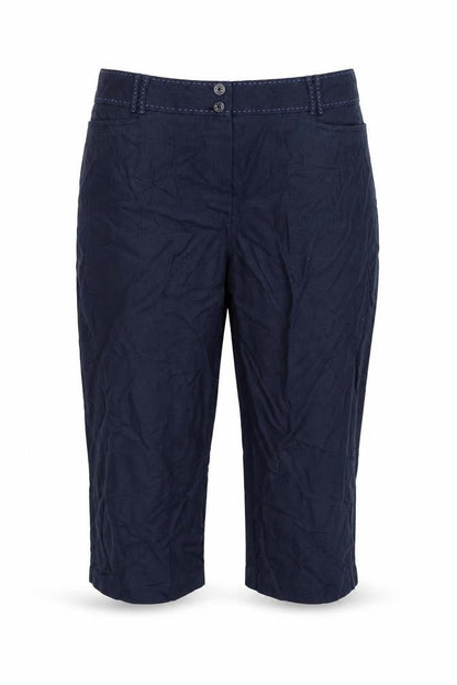 M&S Per Una Women Blue Size 16 Linen Cropped Tapered Trousers