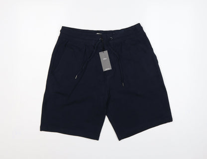 Marks and Spencer Men’s Blue M 34in Drawstring Cotton Sweat Shorts